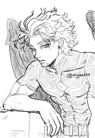 Clean sketch (half body)