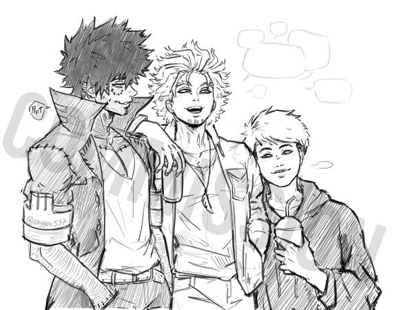 Clean sketch (half body, half body, bust)